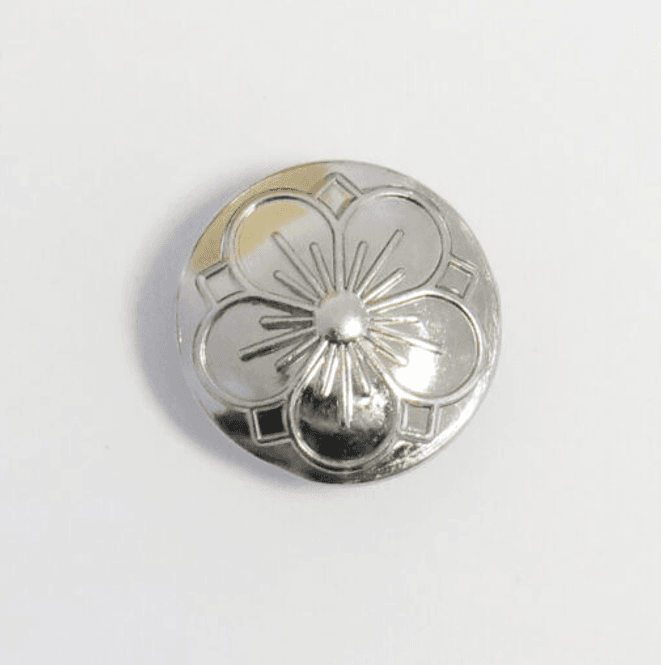 Hovedbilde Knapp blomst blank metall med ...
