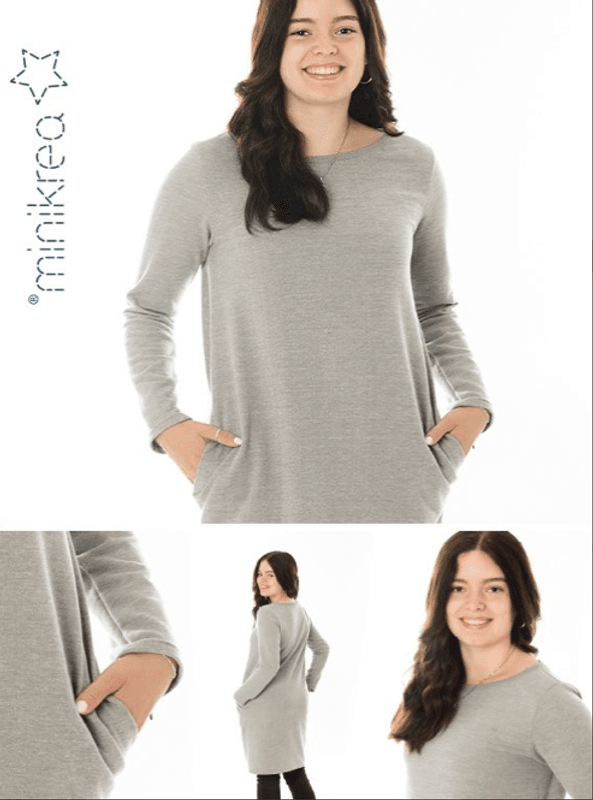 Minikrea sweatkjole 34-50 (70040)