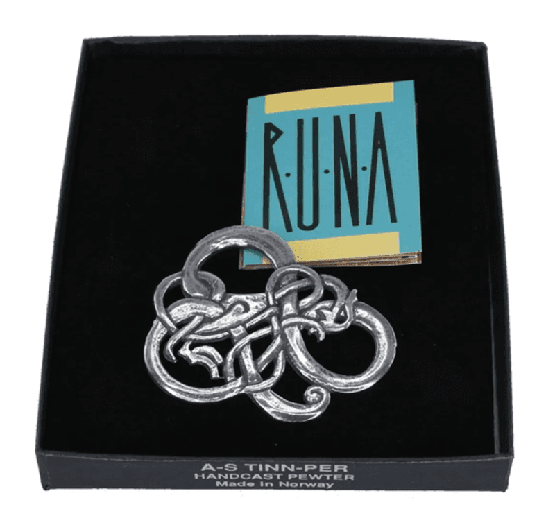 Tinn-Per Brosje Urnes Ornament