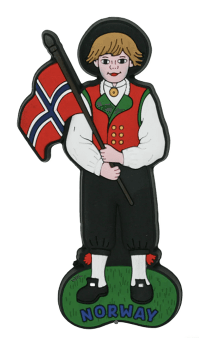 Hovedbilde Magnet bunadsgutt med flagg ...