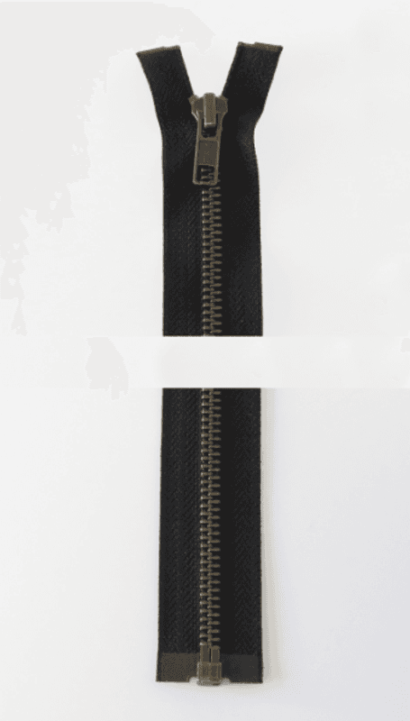 Delbar glidelås 6mm metall svart