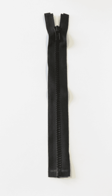 Delbar glidelås 6mm svart